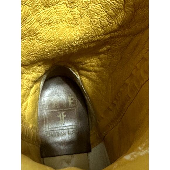 Frye Vintage Peach Eagle Harness Leather Mid Calf Boots Size 6 - Picture 10 of 13